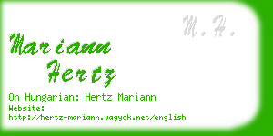 mariann hertz business card